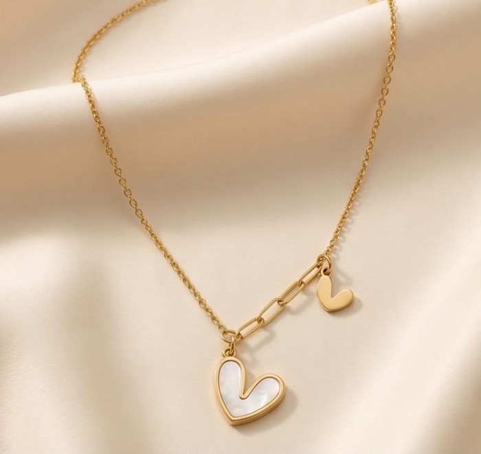 Precious Hearts Golden .925 Sterling silver Statement Necklace - photo 3