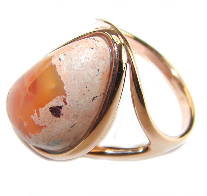 Bonfire Night best quality 17.5 carat Mexican Opal .925 Sterling Silver handmade ring 7 - photo 1