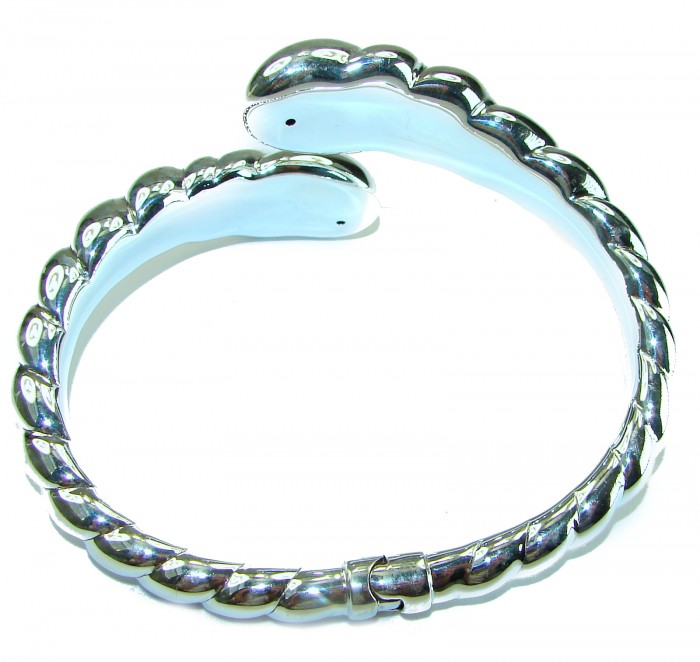 Fancy .925 Sterling Silver handcrafted Statement Italy made Bracelet / Cuff - photo 1