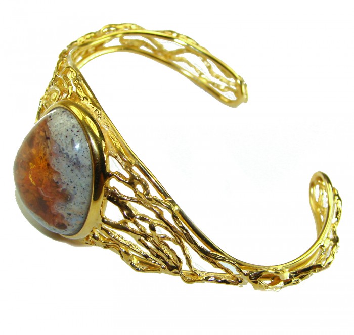 Authentic Mexican Opal handmade 14K Rose Gold over .925 Sterling Silver Bracelet / Cuff - photo 1