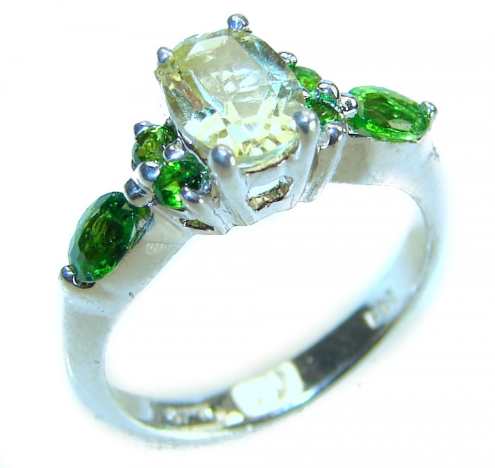 Unique Authentic 1.2 carat Citrine .925 Sterling Silver handmade Cocktail Ring s. 5 - photo 3