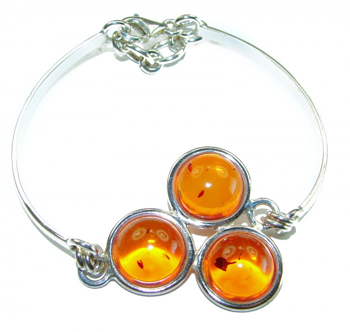 Excellent Baltic Amber .925 Sterling Silver entirely handcrafted Bracelet - photo 3