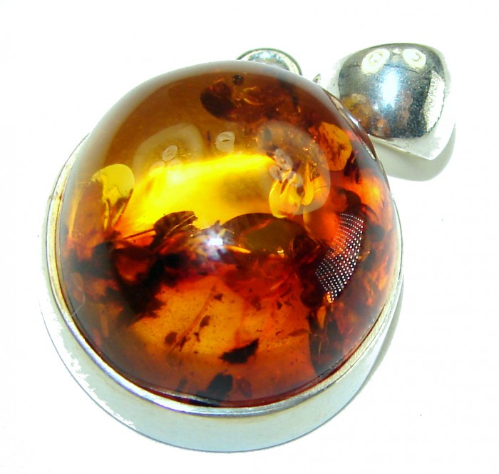 Royal Style authentic Baltic Amber .925 Sterling Silver handmade Pendant - photo 2