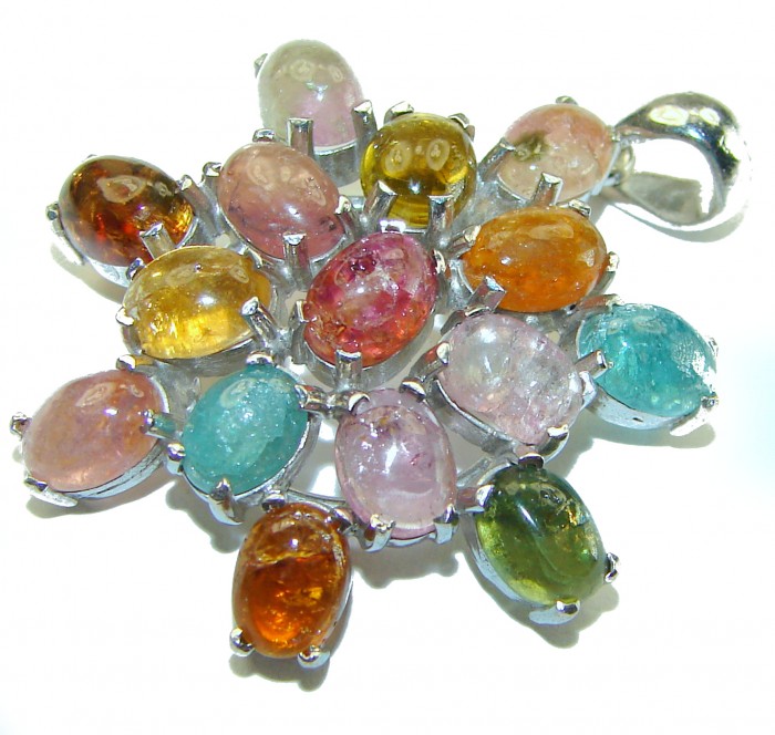 Fernanda - Authentic 20.5 carat Brazilian Tourmaline .925 Sterling Silver handcrafted Pendant - photo 2