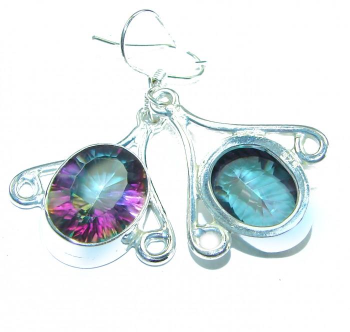 11.2 carat Mystic Topaz .925 Sterling Silver earrings - photo 1