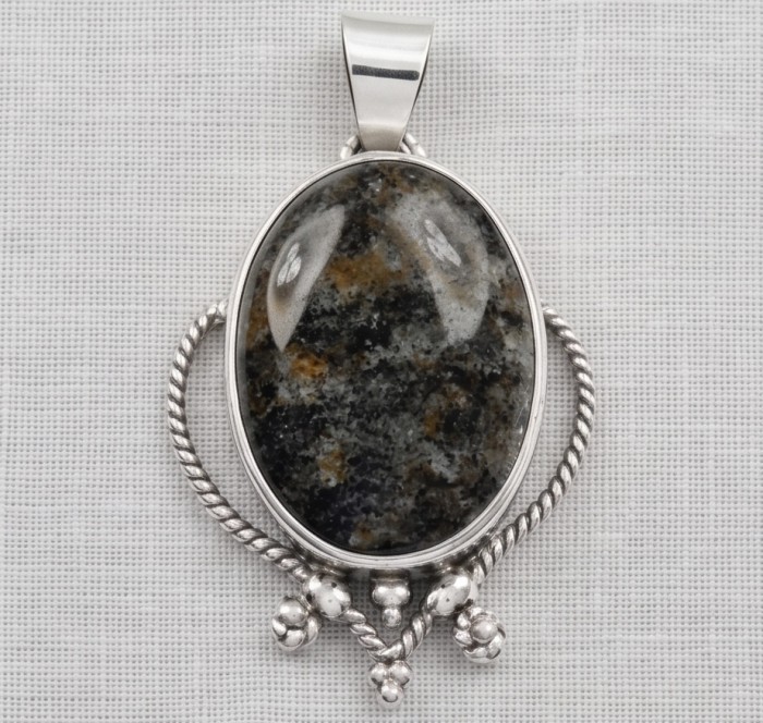 29.2 carat Botswana Agate .925 Sterling Silver handmade Large Pendant - photo 4
