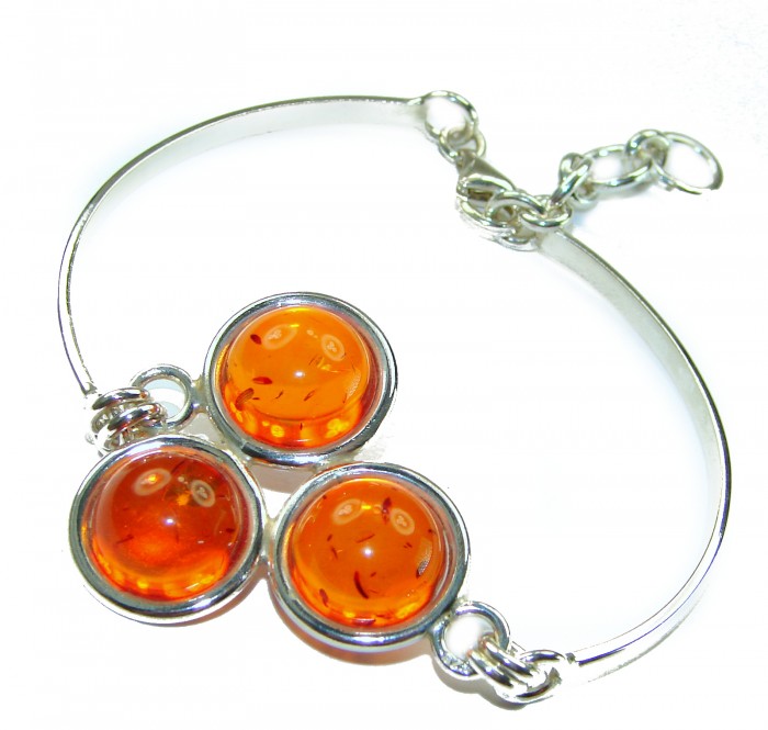 Excellent Baltic Amber .925 Sterling Silver entirely handcrafted Bracelet - photo 1