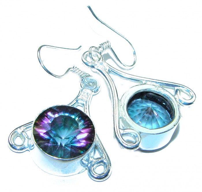 11.2 carat Mystic Topaz .925 Sterling Silver earrings - photo 1