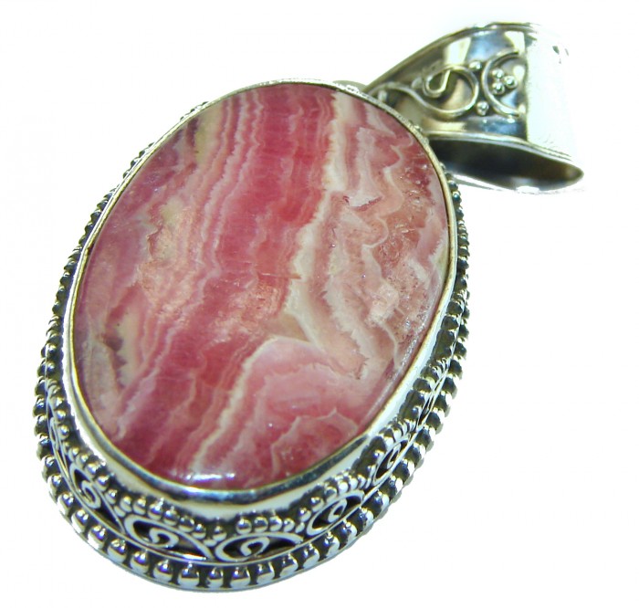 Genuine Argentinian Rhodochrosite .925 Sterling Silver handmade Pendant - photo 3