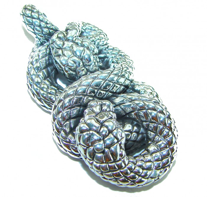 Boa Snake Marcasite .925 Sterling Silver Bali made Pendant - photo 3