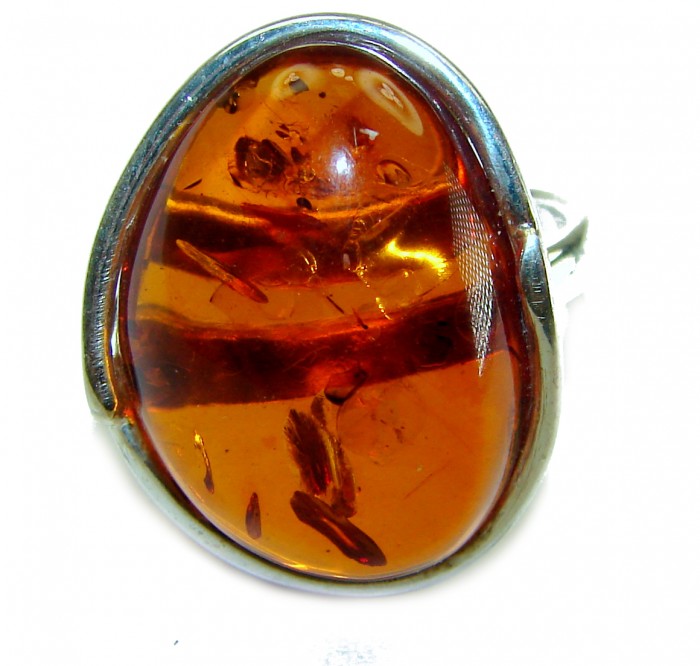 Authentic Baltic Amber .925 Sterling Silver handcrafted ring s. 8 - photo 2