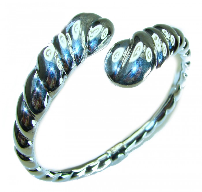 Fancy .925 Sterling Silver handcrafted Statement Italy made Bracelet / Cuff - photo 2