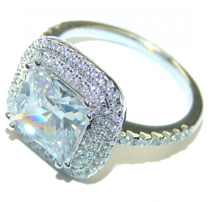 8.5 carat White Topaz .925 Sterling Silver handcrafted ring size 5 - photo 1