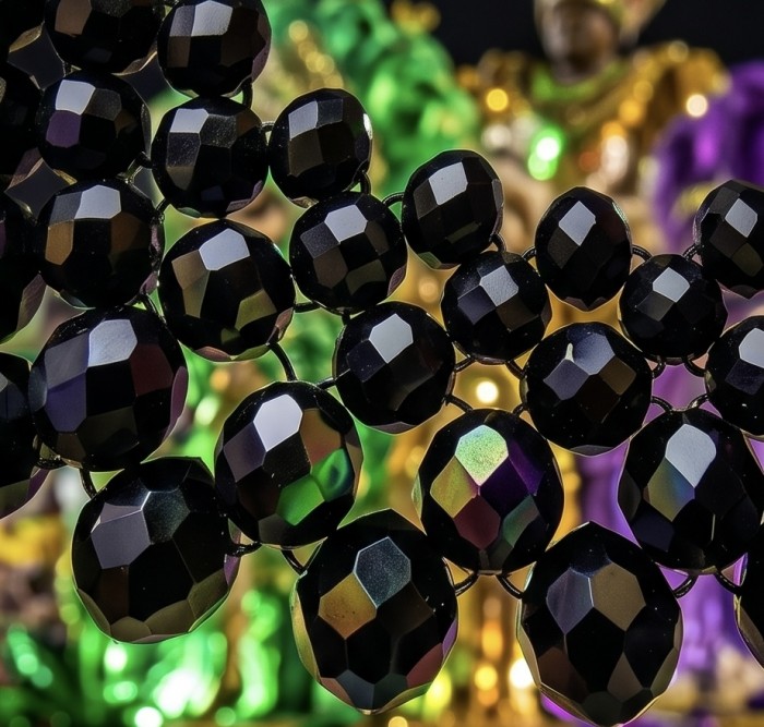 Rachel 250 carat Authentic Onyx .925 Sterling Silver handmade Necklace - Close-up of Rachel 250 carat onyx beads on sterling silver.