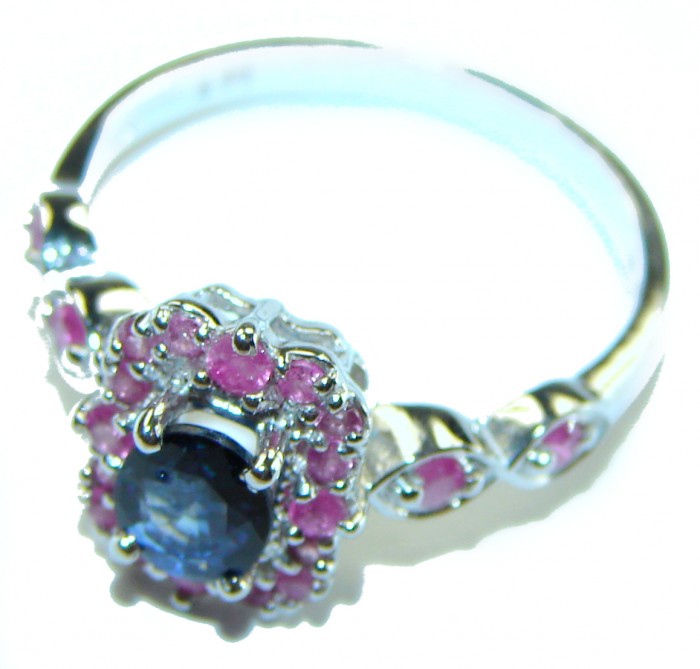Fiesta 1.5 carat Oval cut Sapphire .925 Sterling Silver handcrafted ring; s. 8 - photo 1