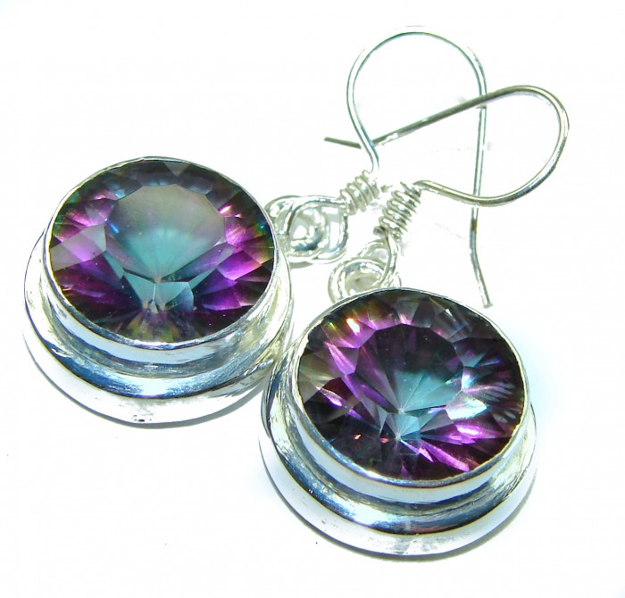 Mystical Eye Rainbow Magic Topaz .925 Sterling Silver earrings - photo 2