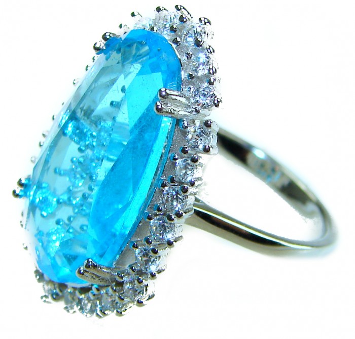 Venus- Eau Pure 14.8 carat Apatite .925 Sterling Silver Handcrafted .925 Sterling Silver Handcrafted Ring size 7 - photo 3