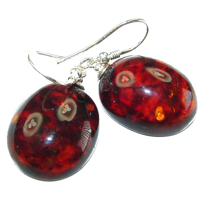 Baltic Polish Amber .925 Sterling Silver Earrings - photo 3