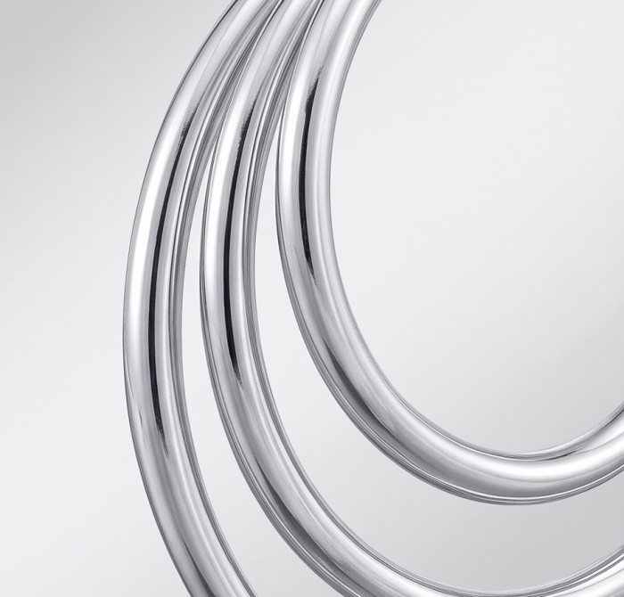 Free Spirit bohemian Style .925 Sterling Silver handmade Bali made Oversized Earrings - Close-up of Free Spirit bohemian style sterling silver hoops.