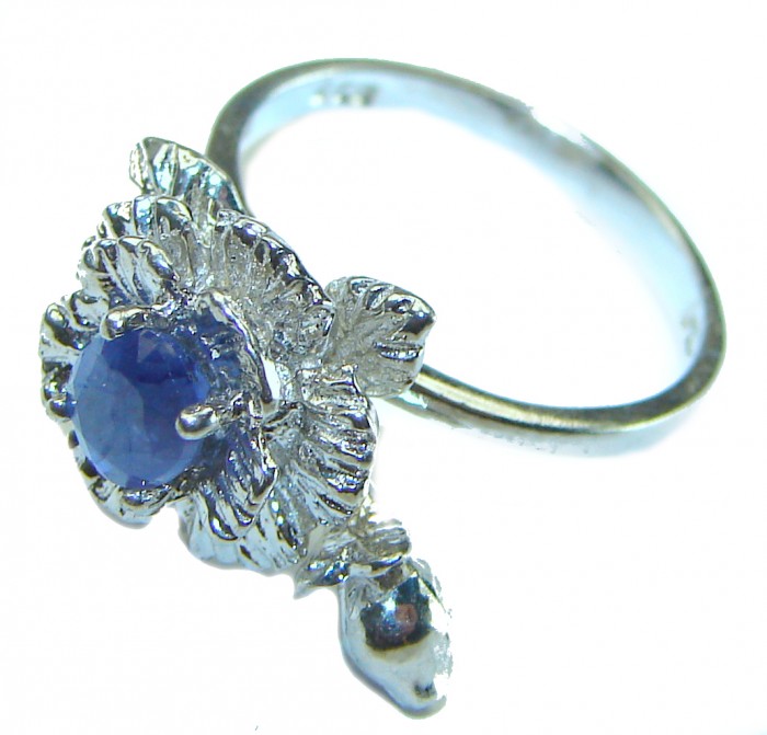4.5 carat Sapphire .925 Sterling Silver handcrafted ring; s. 5 3/4 - photo 1