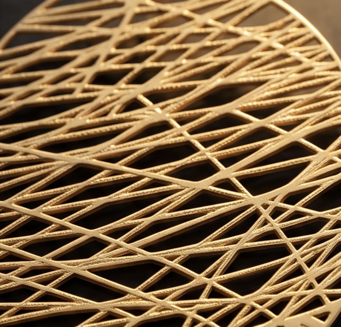 Dubai Style - .925 Sterling Silver dipped in 22K Gold handmade Earrings - Close-up of interwoven gold-dipped sterling silver jewelry design