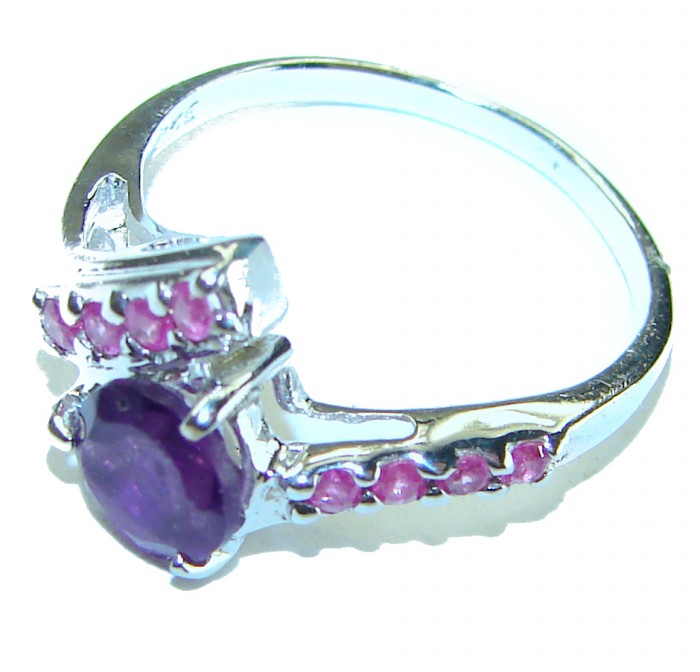 Stephani 0.6 carat African Amethyst .925 Sterling Silver Handcrafted Ring size 6 3/4 - photo 1