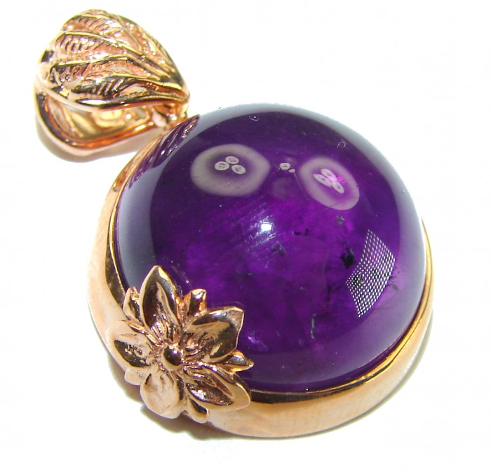 Beautiful Simplicity 17.5 carat Amethyst 14K Gold over .925 Sterling Silver handcrafted Pendant - photo 1