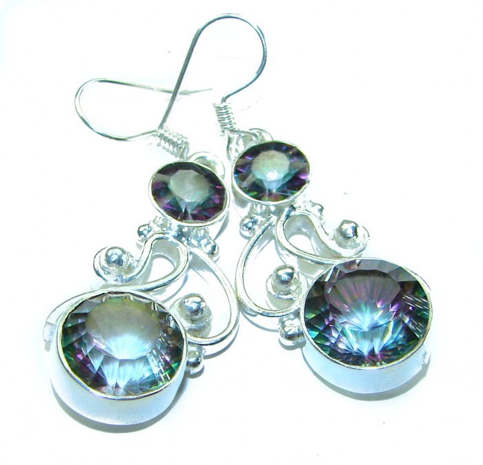 11.2 carat Mystic Topaz .925 Sterling Silver earrings - photo 3