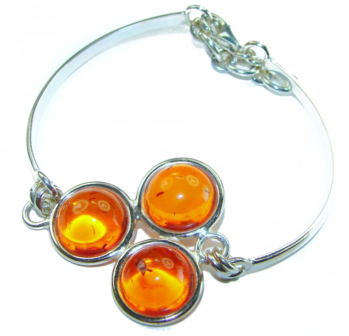 Excellent Baltic Amber .925 Sterling Silver entirely handcrafted Bracelet - photo 2