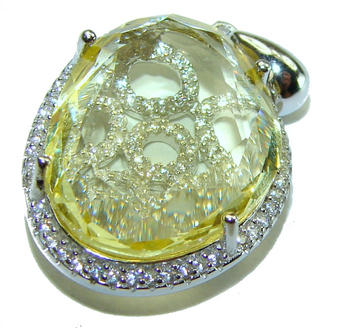 Splendid 10.5 carat Citrine .925 Sterling Silver Handcrafted handmade Pendant - photo 3