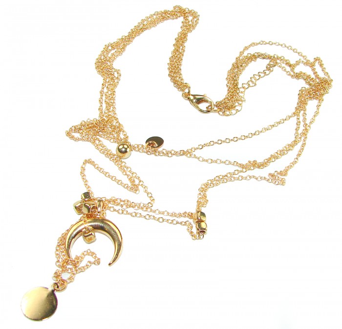 Multilayer Necklace Gold over .925 Sterling Silver handcrafted necklace - photo 3