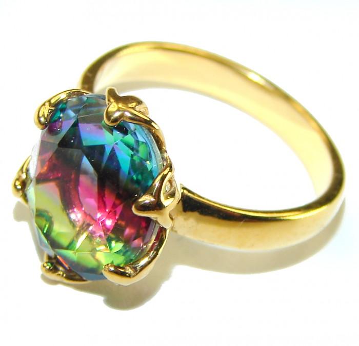 Brazilian Tourmaline 14K Gold over .925 Sterling Silver Perfectly handcrafted Ring s. 6 - photo 1