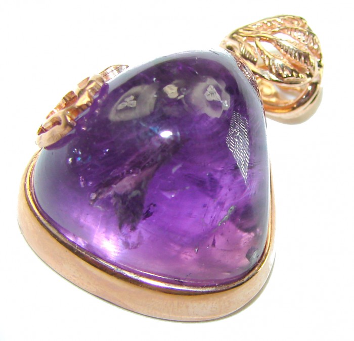 Beautiful Simplicity 26.5 carat Amethyst 14K Gold over .925 Sterling Silver handcrafted Pendant - photo 2