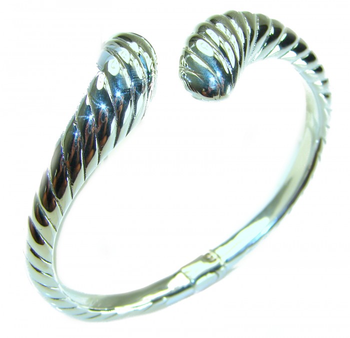 Fancy .925 Sterling Silver handcrafted Statement Italy made Bracelet / Cuff - photo 2