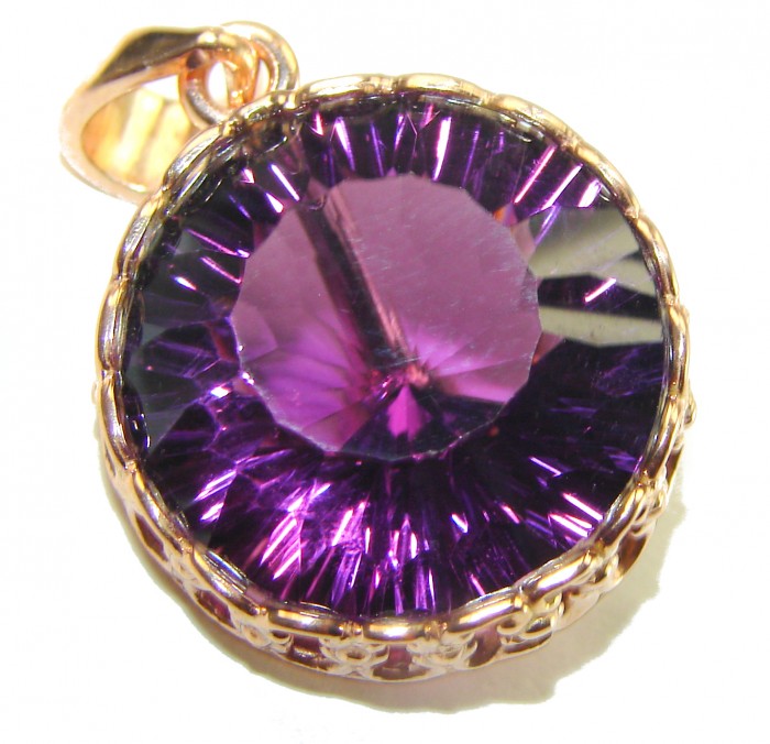 Vintage Design Amethyst 14K Gold over .925 Sterling Silver handcrafted Pendant - photo 1