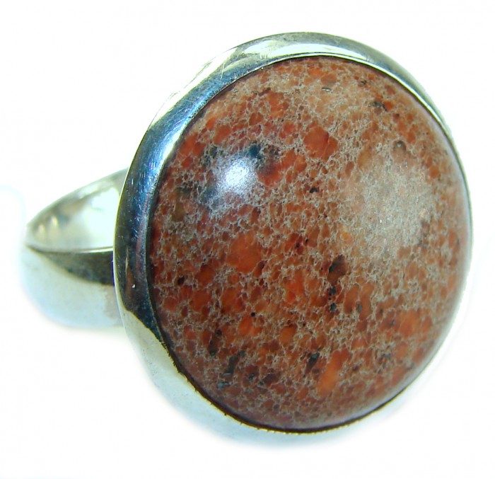 Picasso Jasper .925 Sterling Silver handcrafted ring s. 8 1/2 - photo 3