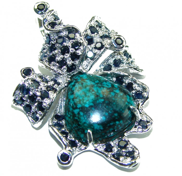 Great Beauty Azurite .925 Sterling Silver handcrafted Pendant - photo 1