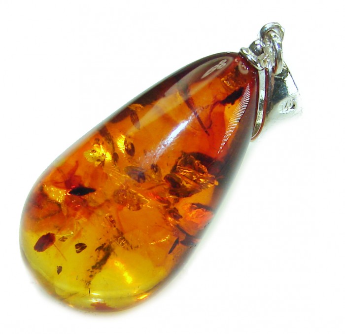 Royal Style authentic Baltic Amber .925 Sterling Silver handmade Pendant - photo 2