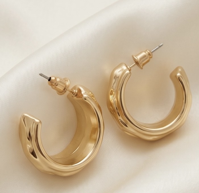 Classy Gold handmade Hoop Earrings - photo 4