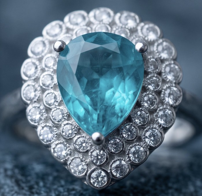 Vintage style - 4.9 carat authentic Emerald .925 Sterling Silver handcrafted Statement Ring s. 7 1/4 - Close-up of vintage-style emerald ring with diamonds in sterling silver.