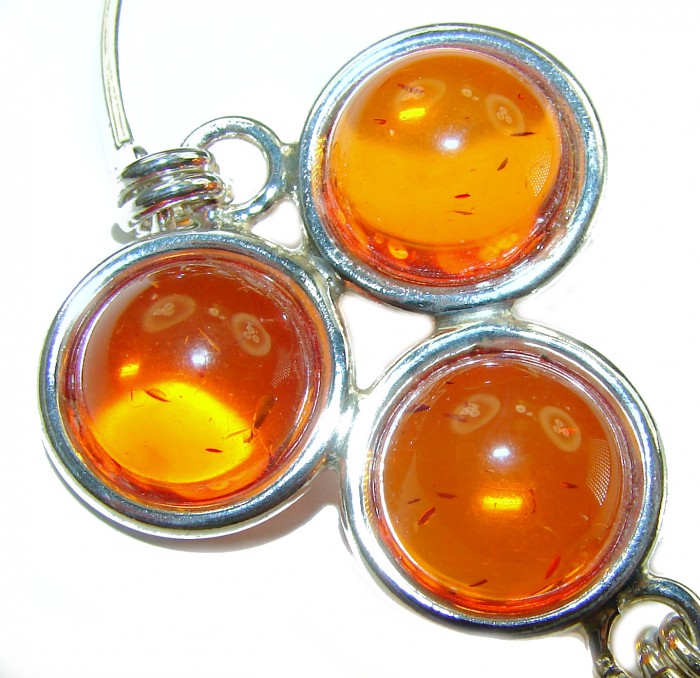 Excellent Baltic Amber .925 Sterling Silver entirely handcrafted Bracelet - photo 2
