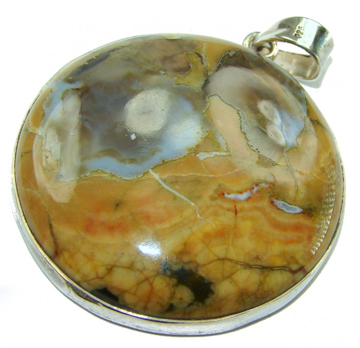 Simple Design Morrisonite .925 Sterling Silver handmade Pendant - Close-up of Morrisonite pendant with sterling silver setting.