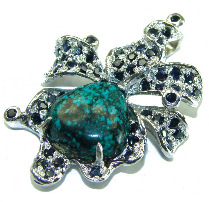 Great Beauty Azurite .925 Sterling Silver handcrafted Pendant - photo 2