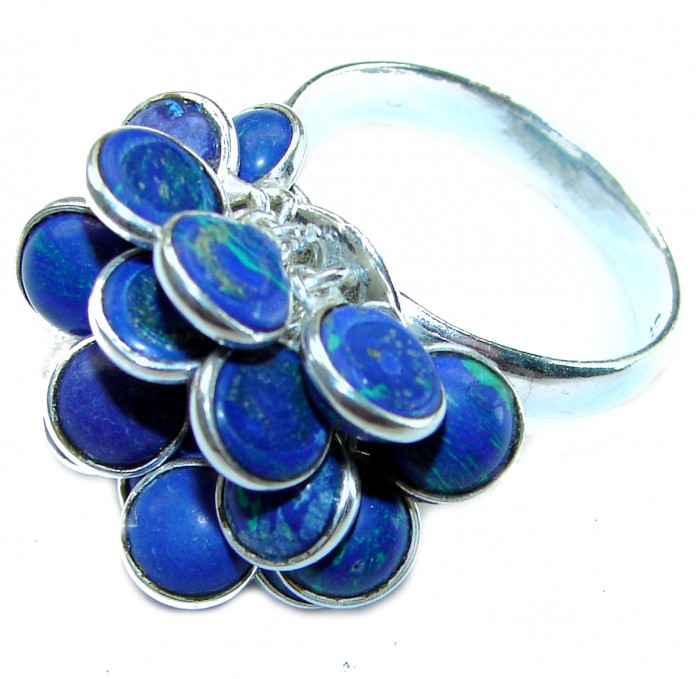 Azurite .925 Sterling Silver handmade CHA CHA ring s. 11 - photo 1