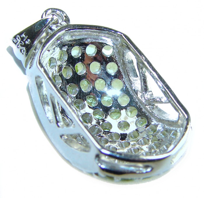 Alessia authentic 12.9 carat Peridot .925 Sterling Silver handmade Pendant - photo 1
