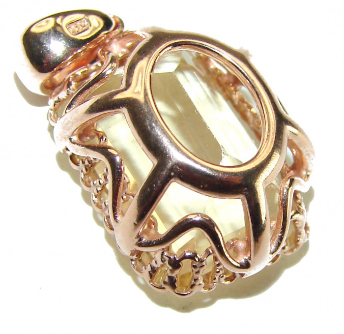 10.3 carat Lemon Quartz 14K Gold over .925 Sterling Silver handcrafted pendant - photo 1