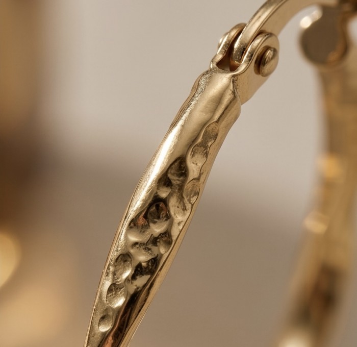 Allure Golden tone handcrafted Stylish Hoop earrings - photo 2