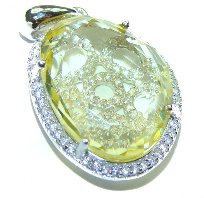 Splendid 10.5 carat Citrine .925 Sterling Silver Handcrafted handmade Pendant - photo 3