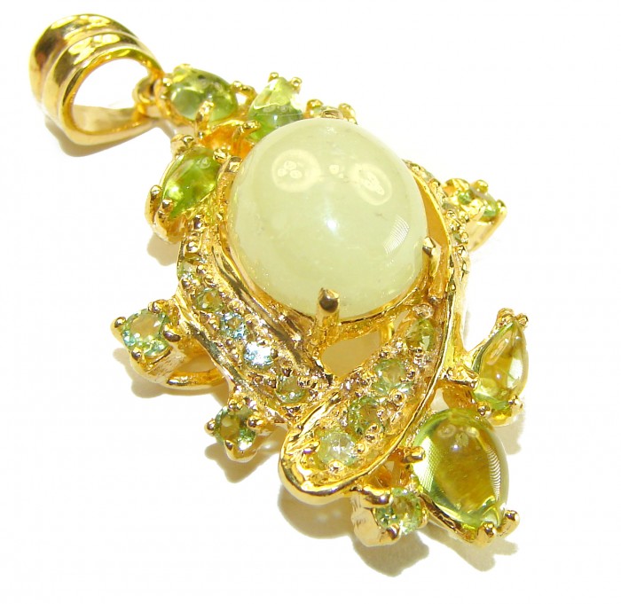 Astronomical Twilight 8.8 CTW Authentic Ethiopian Opal 18K Gold over .925 Sterling Silver handmade Pendant - photo 4