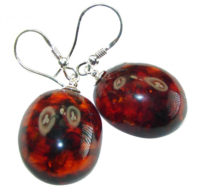 Baltic Polish Amber .925 Sterling Silver Earrings - photo 3
